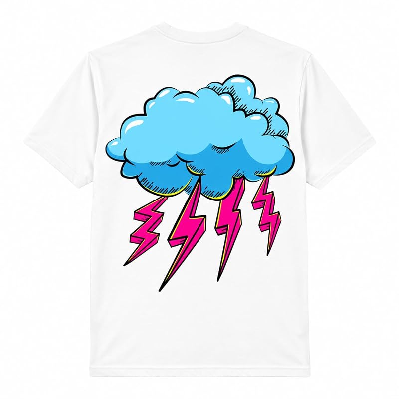 BL101 Youth Rain Delay Baseball Graphic Tee - Lightning Bolt Variation for Boys (YS-YXL)