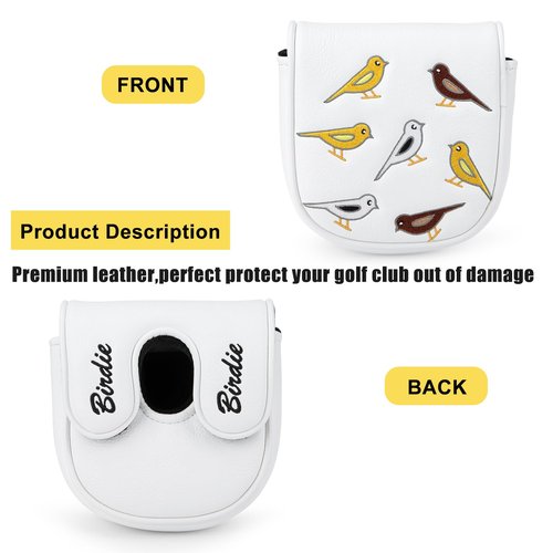 Golf Mallet Putter Head Cover, Magnetic Closure Leather Golf Headcovers Mallet Putter Cover for Golf DF3 Putter Golf Mallet Putter Cover for OZ1 MEZZ 1 MEZZ1 MAX (for DF3 Mallet Putter(Birdie))
