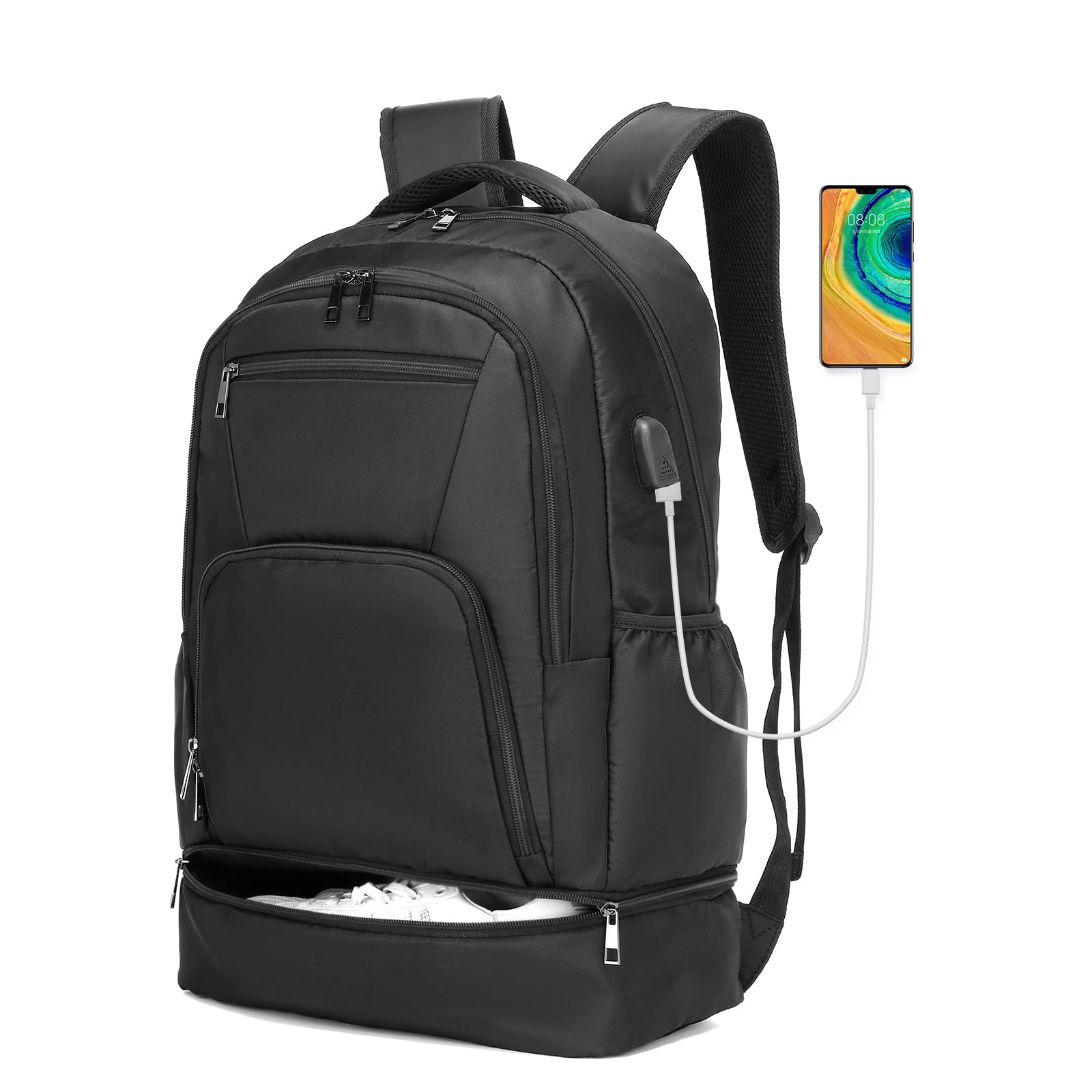seyfocnia Gym Backpack for Men,Large Gym Bag with Shoe Compartment Lightweight Travel Workout Sports Backpack Water Resistant Carry on Backpack