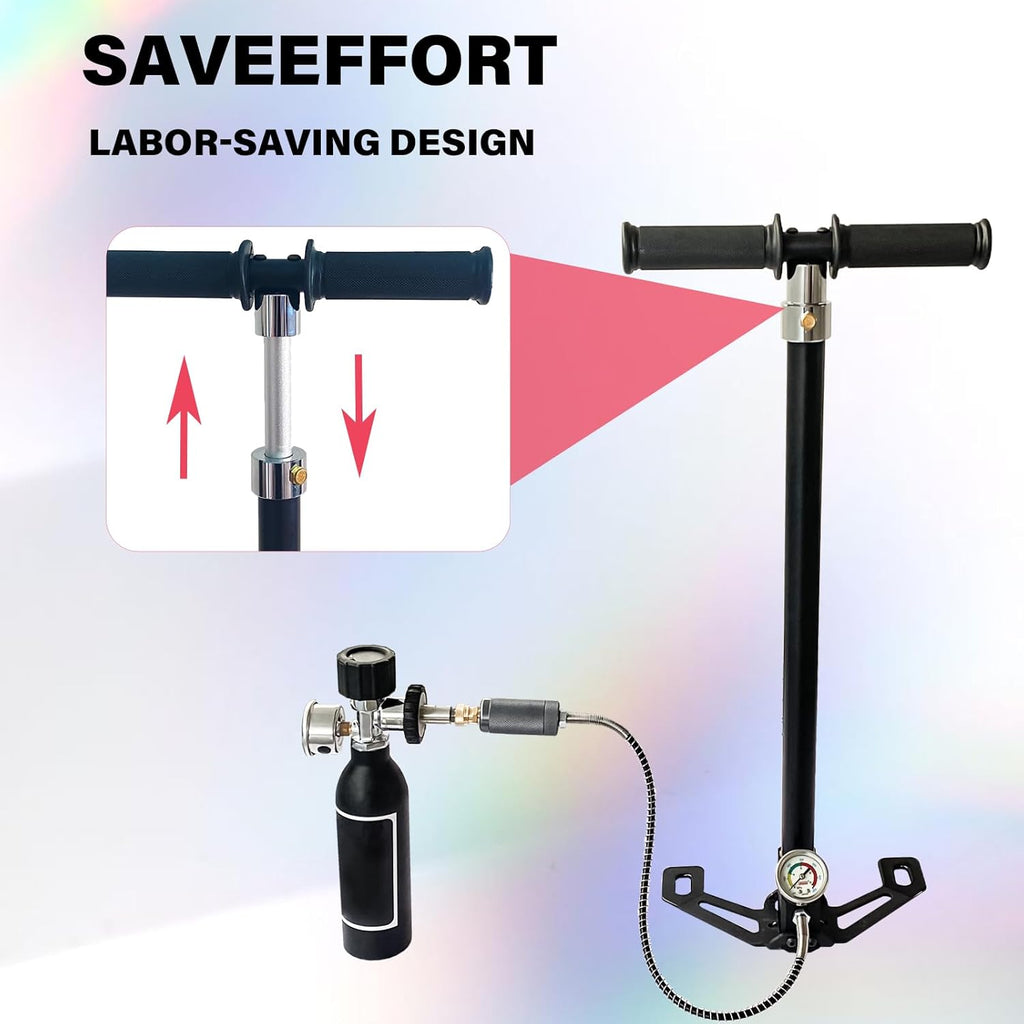 PCP Air Pump - High Pressure Hand Pump 4500 PSI | 4 Stage Airgun Filling Pump for 30 MPA Air Rifles