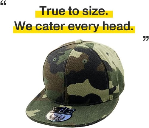 KBETHOS® 6 Panel Flat Brim Fitted Cap - Original True-Fit Design for Ultimate Comfort