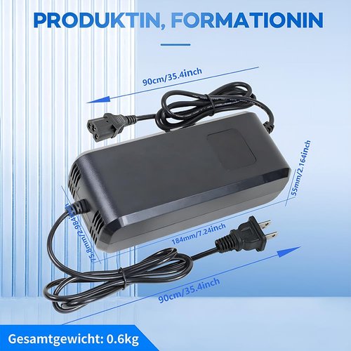 YZPOWER 72.5V 3Amp Battery Charger for 60V 20Ah GLE/AGM/Lead Acid Batteries Pack 3 Pin Connector,Power Charger Adapter Universal with Display Built-in Fan