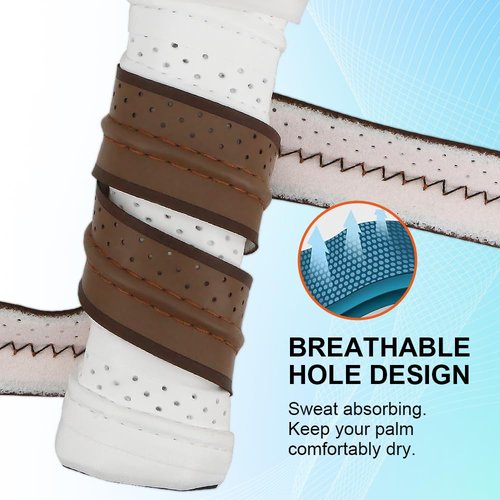 PINMEI Pickleball Grip Tape 3pcs Overgrip Pickleball Paddle Grip Tape with Raised Ridge Replacement Grip Wrap Accessory for Pickleball Paddle Handle (Brown Blue and Green)