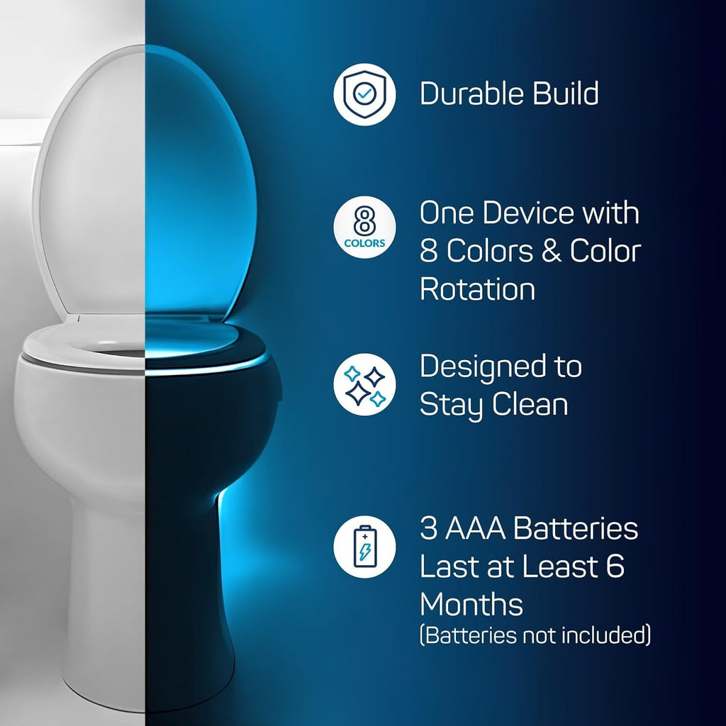 ToiLight Toilet Bowl Night Light - Fun Motion Sensor Bathroom Gadget | Perfect Gift for All Occasions