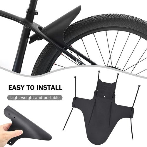 BlingKingdom 2pcs Mountain Bike Fender, Front and Rear Compatible Bicycle Mudguard, Fits 26", 27.5", 29", Plus Size and Fat Bike Wheel Sizes (Black)