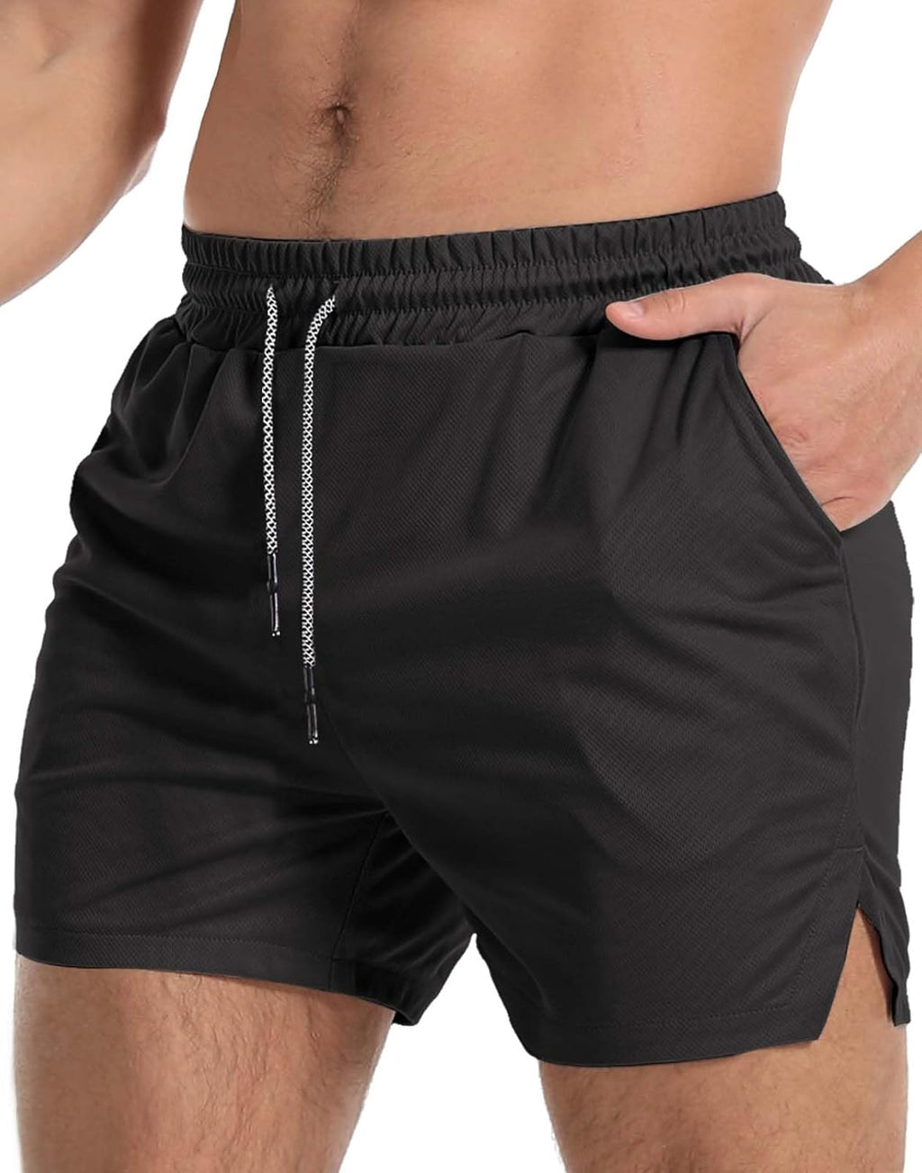 Aolesy Men's Gym Workout Shorts - Lightweight Athletic Shorts with Zip Pockets | 5"/7"/10" Sizes