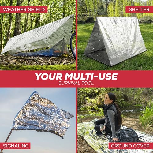 Mart Cobra Silver Mylar Emergency Blankets Bulk 100-Pack for Survival, Camping & Disaster Preparedness