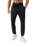 FOGFIRE Mens Joggers with Zipper Pockets Lightweight Athletic Sweatpants Tapered Pants for Men Workout Running Hiking Gym-Black