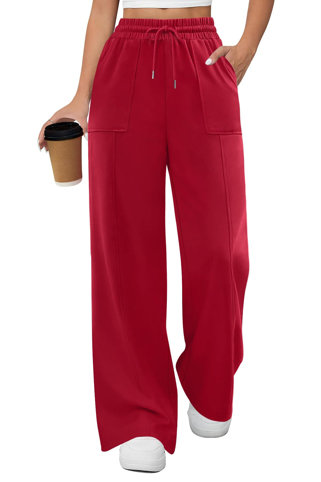 Sweatpants Women Baggy Wide Leg Lounge Casual Pajama Sweat Pants Women's Sweatpants Women's Athletic Pants Red S