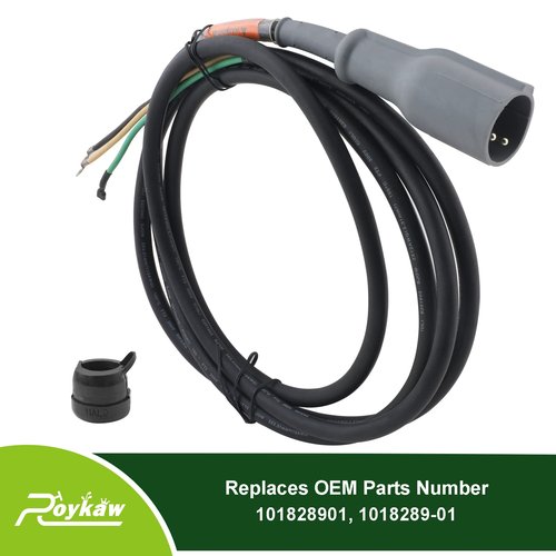 Roykaw Club Car 48V Charger Plug Cord for 1995-2014 DS & Precedent Golf Cart Models, 3 Pin Round Plug Cord, 130" Cable Length, Replaces OEM # 1018289-01