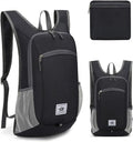 DOJUNS Hiking Backpack - Lightweight 15L Packable Daypack for Camping | Unisex Black Design