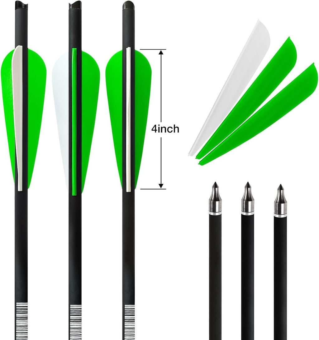 REEGOX Crossbow Bolts - 16/18/20 Inch Bio Arrows with Moon Nocks & Removable Tips | Pack of 12