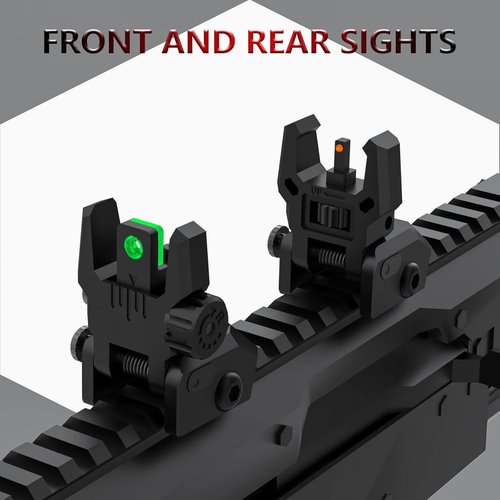 **Skiennix Fiber Optic Sights - Tool-Free Adjustable Front & Rear with Green/Red Dots**