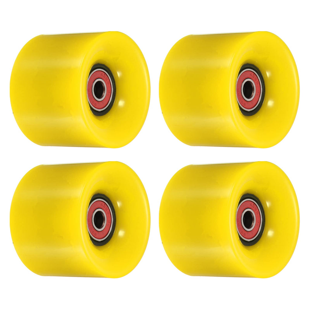 PATIKIL 60mm Longboard Wheels with Bearings ABEC-9, 4 Pack Street Wheels for Skateboards Cruiser Wheel Replacement 80A, Red Yellow