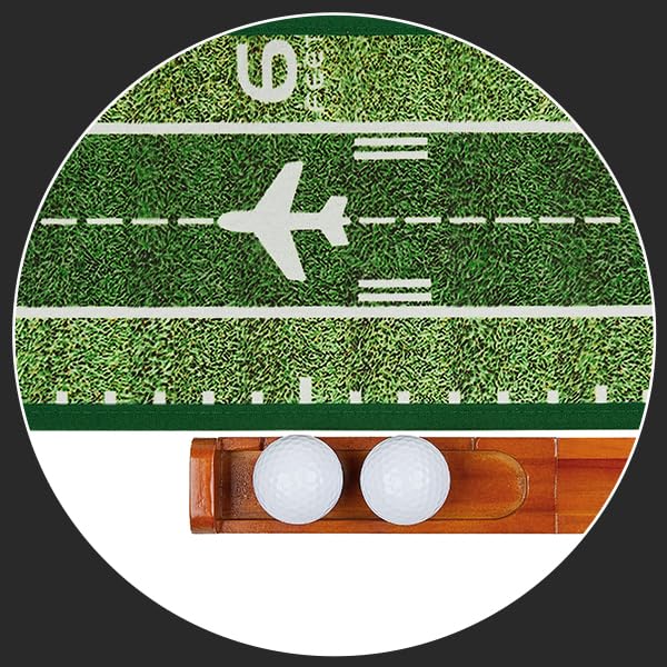 Kalramay Indoor Golf Putting Green Mat - Brown & Green, Automatic Ball Return, Real Green Speed, Easy Assembly, Perfect for Office & Home Practice