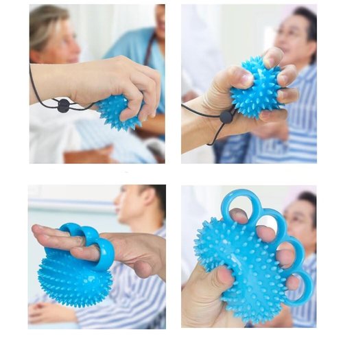 Finger Exerciser Training Ball Hand Grip Strengthener Trainer Squeeze Balls, Finger and Wrist Physical Therapy for Elderly Stroke Recovery, Anxiety Stress Relief, Arthritis, Carpal Tunnel, Massage