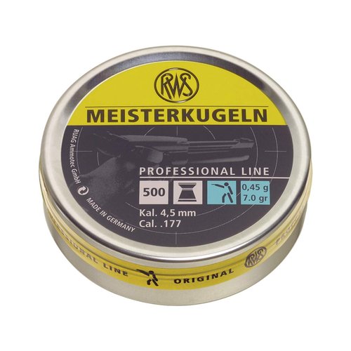 Umarex RWS Meisterkugeln Pistol Professional Line Precision Pellet Gun Pellets, 177 Caliber, 7 Grains, 500 Count