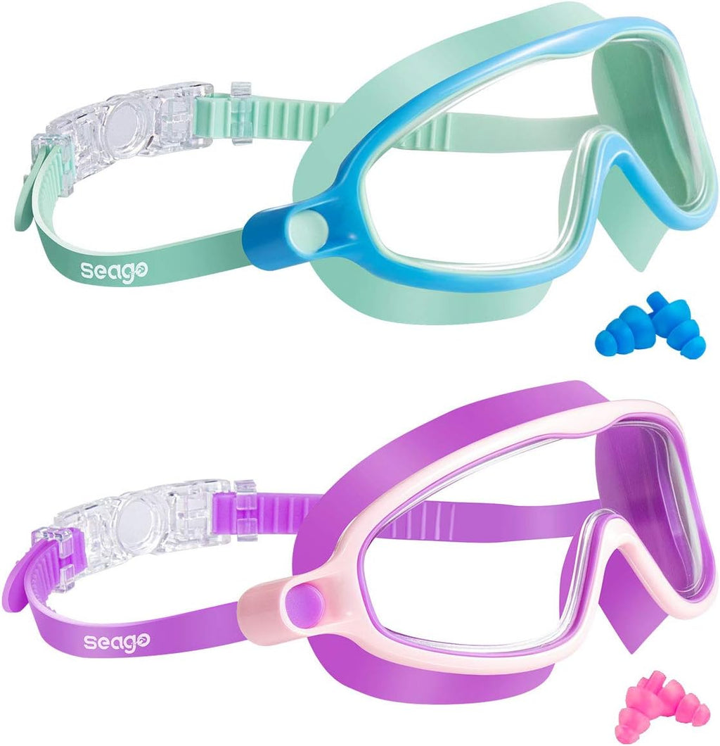 Skiennix Kids Swimming Goggles - Anti-Fog, UV Protection, Watertight Design | 2-Pack for Ages 3-15