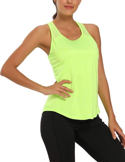 Aeuui Women's Racerback Yoga Tank Tops - Breathable Mesh Athletic Shirts for Gym & Running