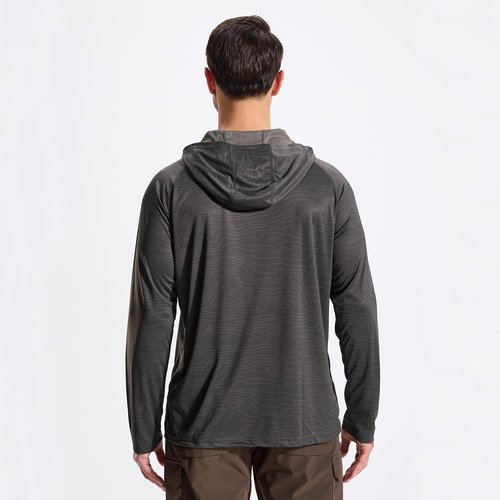 LOOGU Men's UPF 50+ Sun Protection Hoodie - Lightweight Long Sleeve Rash Guard for Fishing & Hiking