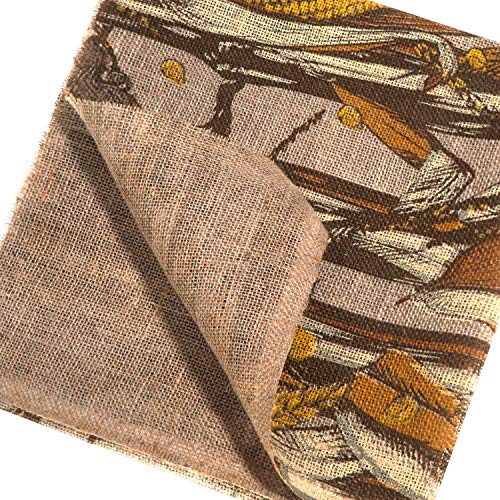 Natural Grain Belt Camouflage Burlap for Hunting - 12ft x 54in, Noiseless & Durable
