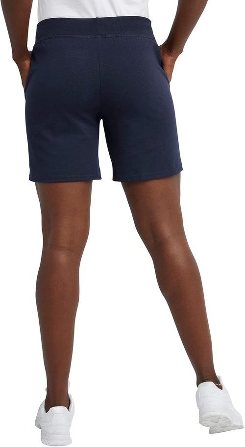 Hanes Women's Jersey Shorts - Comfortable Drawstring Cotton with Pocket | 7" Inseam