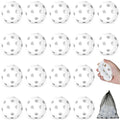 Coopay 18 Pack White Plastic Baseballs with Drawstring Bag - Hollow Practice Balls for Indoor Outdoor Training (Variation: White+18 Pack)