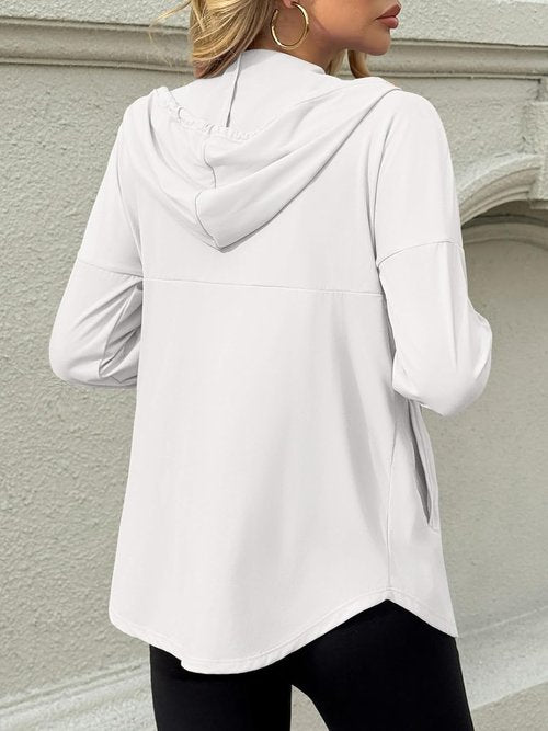 Fisoew Women's Athletic Jacket - Lightweight Zip-Up Hoodie with UPF 50+ Sun Protection | Long Sleeve Workout Top