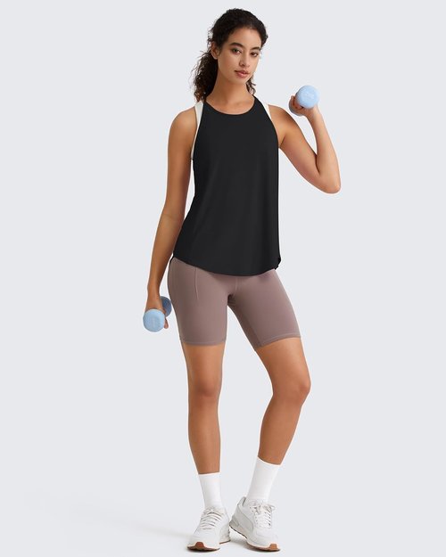 G4Free Women's Athletic Tank Top - Lightweight Racerback Gym & Pilates Y-Back | Loose Fit Running Top