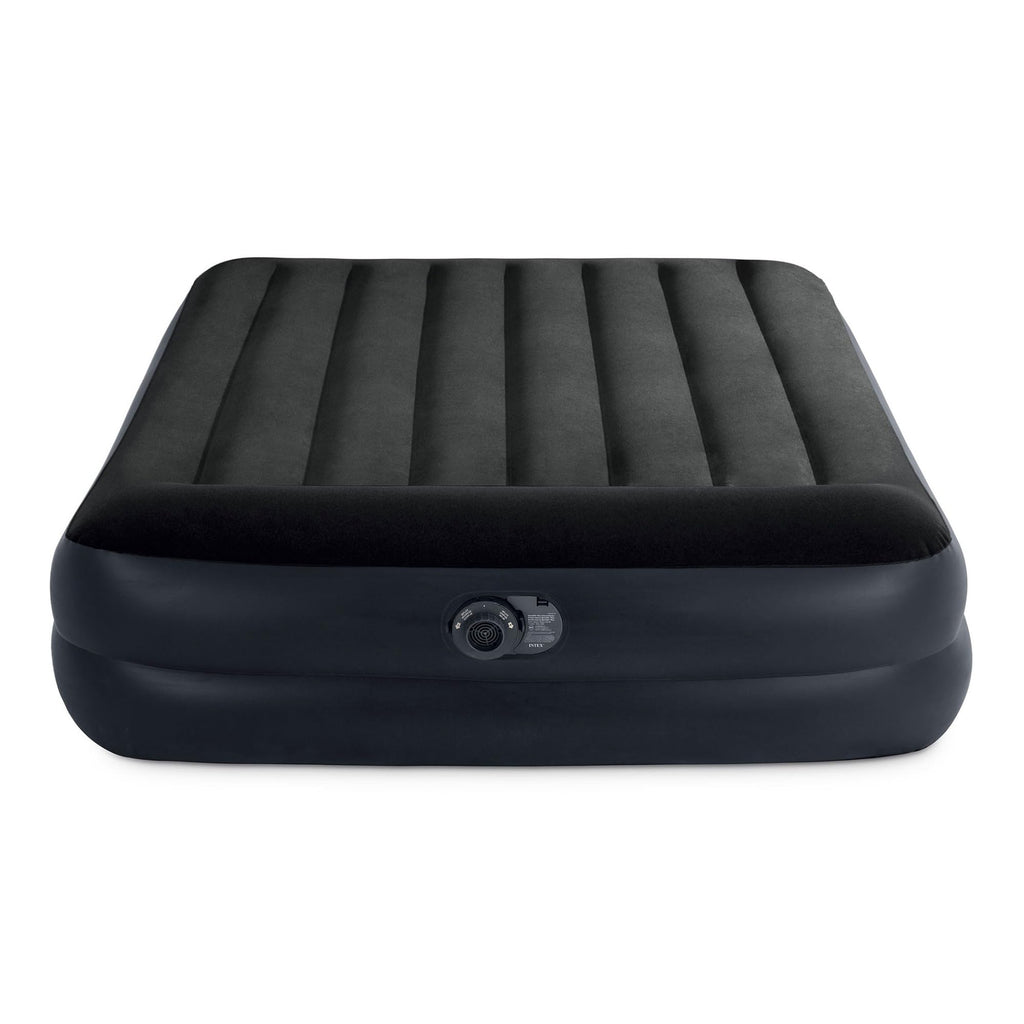 Intex Air Mattress, 64123ED Dura-Beam Plus Pillow Rest Fiber-Tech – Queen Size – Built-in Electric Pump – 16.5in Bed Height – 600lb Weight Capacity