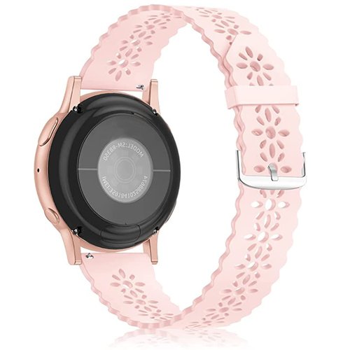 Compatible with Cubitt Viva Pro Smart Watch Band, Lamshaw New Silicone Lace Women and Men Slim Thin Hollow-Out Replacement Straps Compatible with Cubitt Viva Pro, Viva, Aura Pro, Aura Smart Watch (3 Pack-White+Black+Pink, 22mm size band)