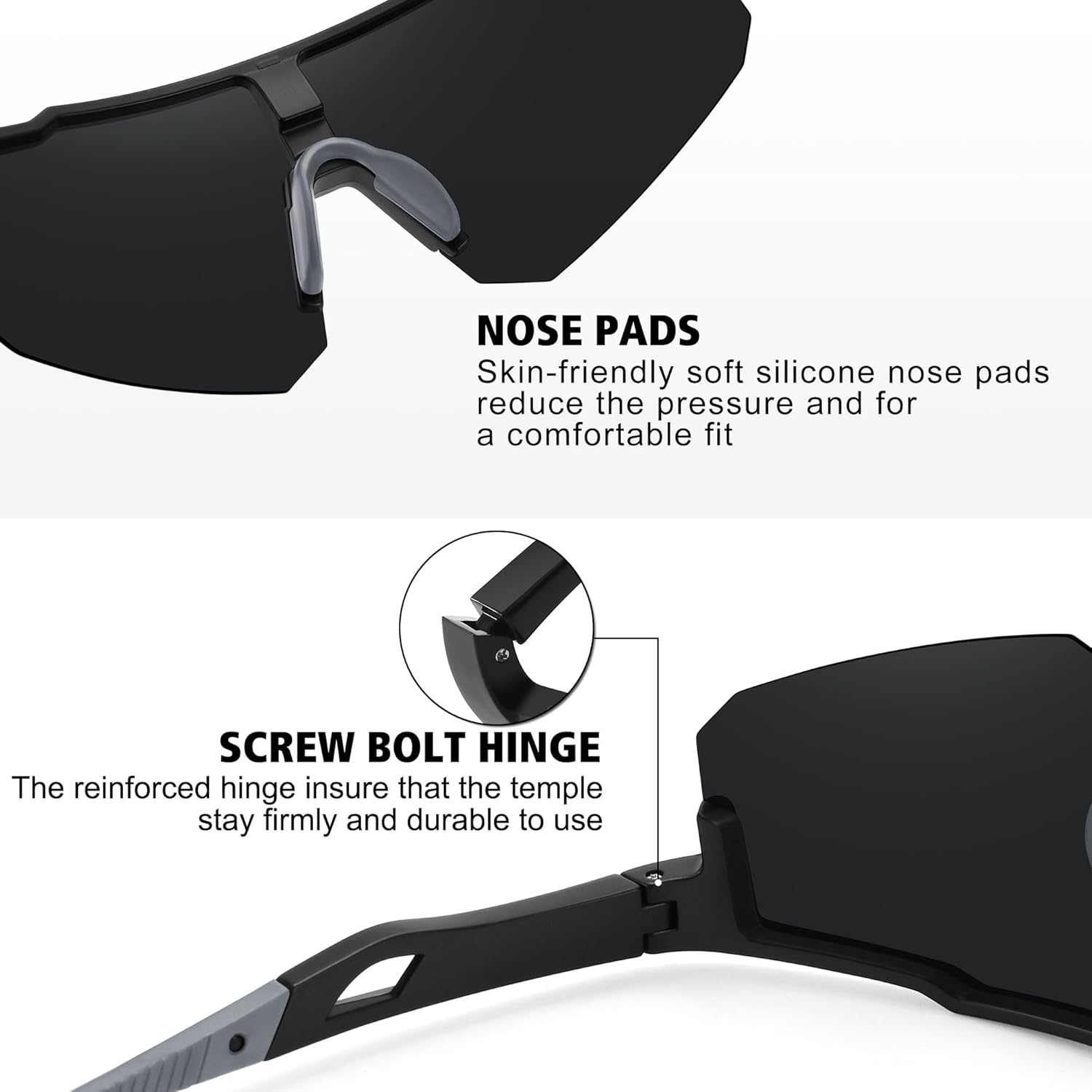 STORYCOAST Polarized Sports Sunglasses for Men Women Fishing Cycling Bike Running Sun Glasses UV Protection