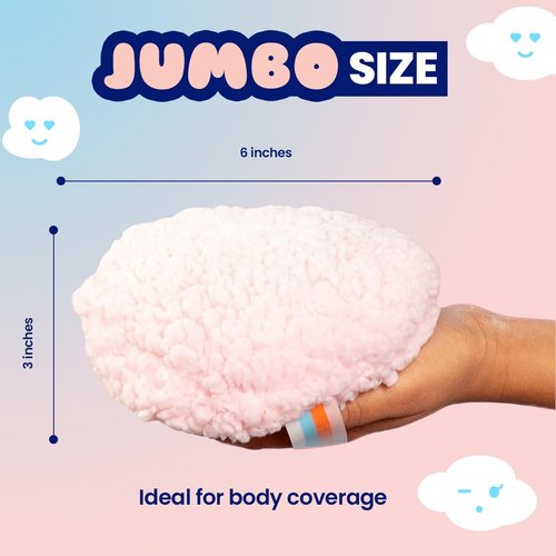 Megababe Body Powder Applicator - Oversized 6” x 3” Dust Puff for Effortless Application | Powder Sold Separately