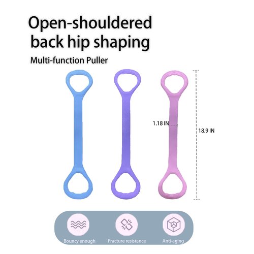 Nzwnxdtq Figure 8 Resistance Band With Handles, Elastic Bands for Working Out,Arm,Back,Shoulder Training Elastic Ropes,Exercise Equipment for Yoga, Pilates,Physical Therapy Stretching (3 Color)