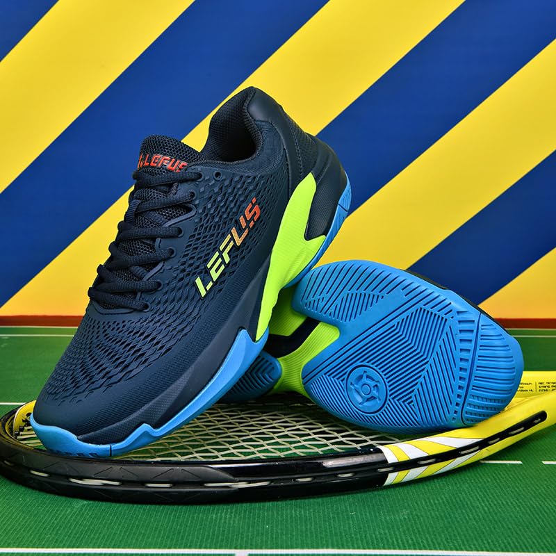 Men's & Women's Anti-Slip Court Shoes for Tennis, Pickleball – Blue, US 9/10.5
