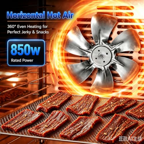 OSTBA Food Dehydrator 12 Trays Stainless Steel Silver & Black 850W Digital
