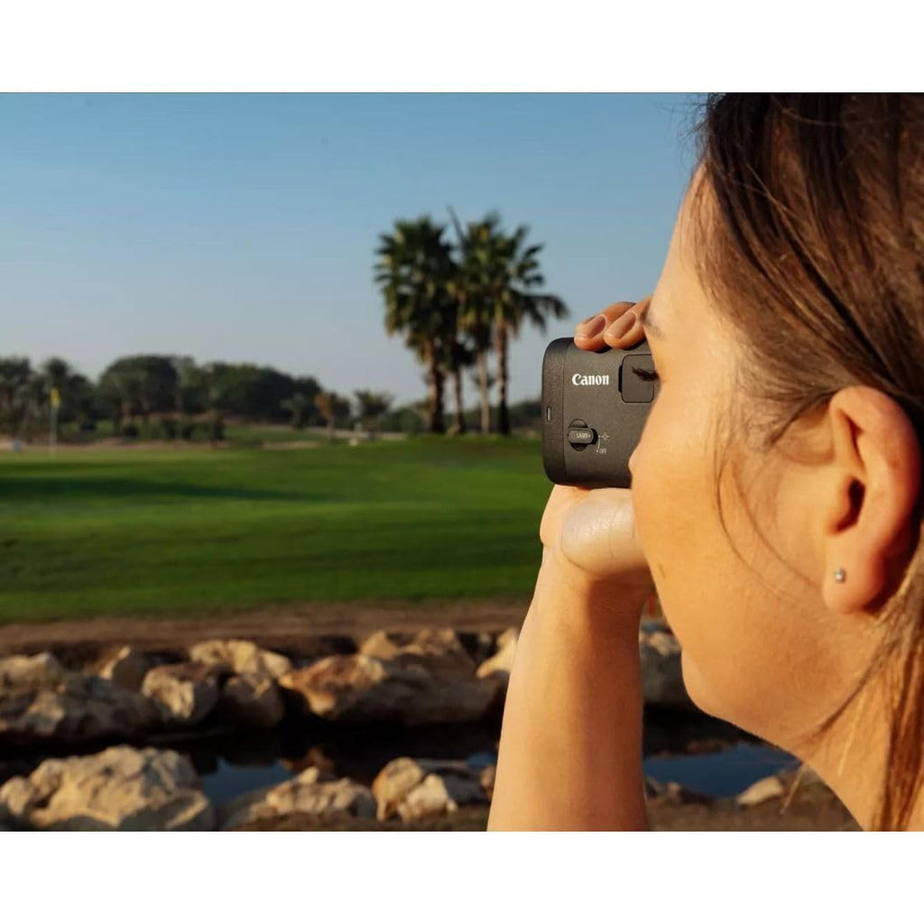 Canon PowerShot Golf Digital Laser Rangefinder, 6–12× Zoom Monocular, Slope Correction, Image Stabilization, Built‑in Camera (Photo & Video), IPX4 Water‑Resistant, Compact for Precision Golf, Black