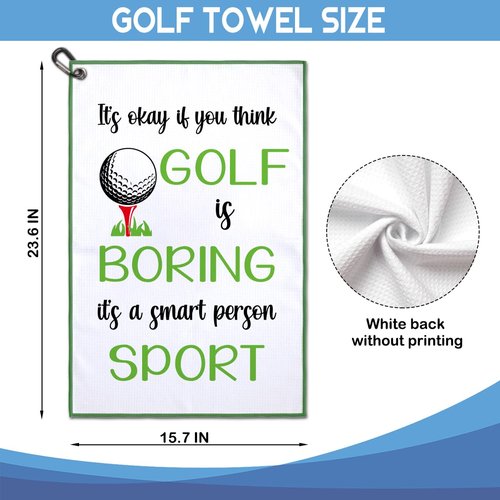 GEYGIE It's Okay If You Think Golf is Boring Microfiber Printed Towel, Funny Golf Towel Gifts for Men Women Dad Mom Aunt Sister Friend Golfer, Golf Bag Accessory Golfer Gifts for Men Women Husband