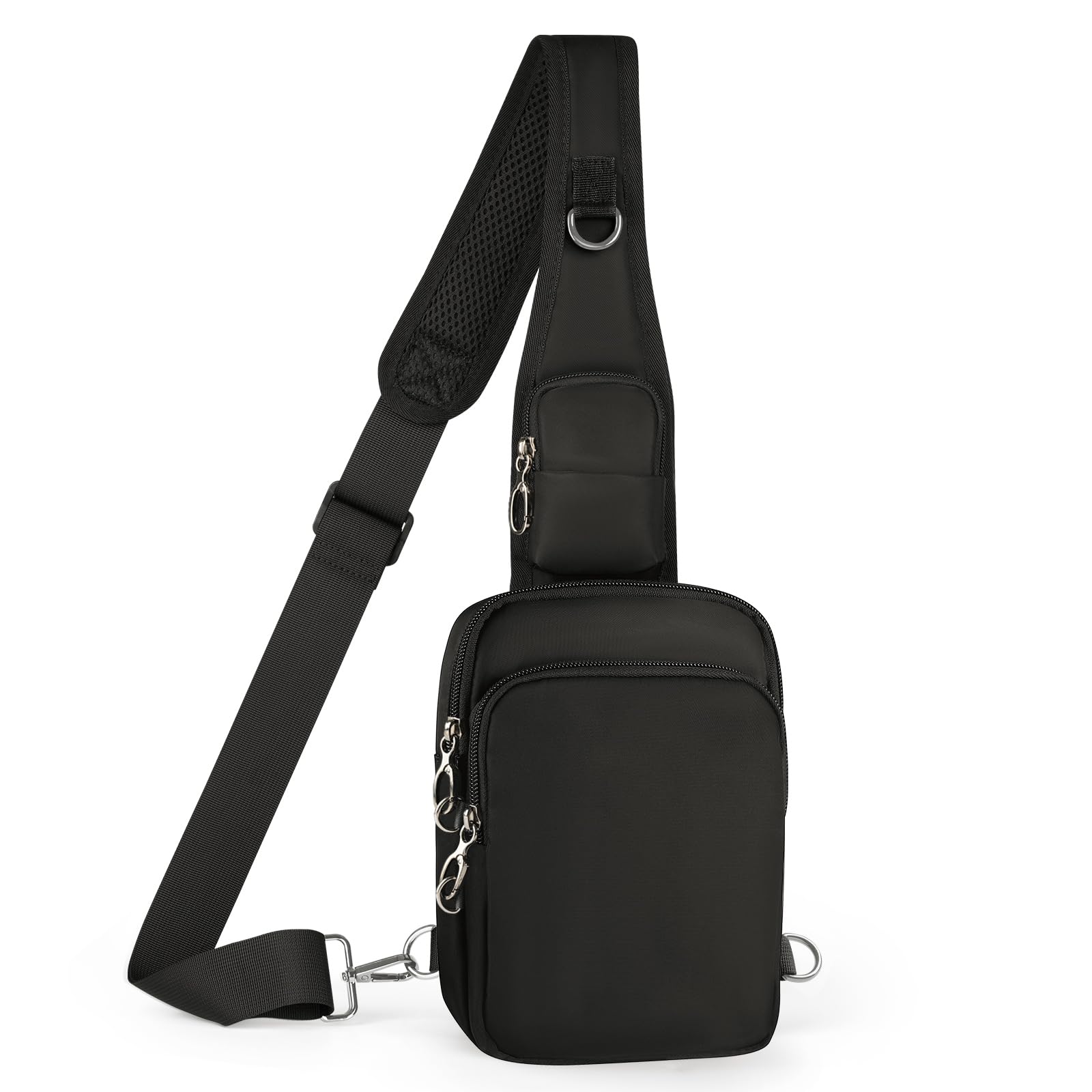 BROADREAM Sling Bag, Crossbody Bag with Anti-Theft Lock Zipper, RFID Blocking & Water Resistant for Travel Work Sport (Black)