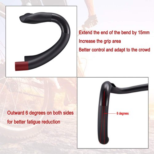 Carbon fiber handlebars road bike flat handlebar drop Aero Handlebars for Road Bike Handlebars rxl sl Carbon Fiber Drop Bar 42mm handlebar 31.8 Red UD Glossy 420mm bicycle carbon handle bar
