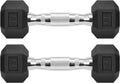 Hex Dumbbells | Rubber Coated Cast Iron Free Weights for Effective Workouts - Black
