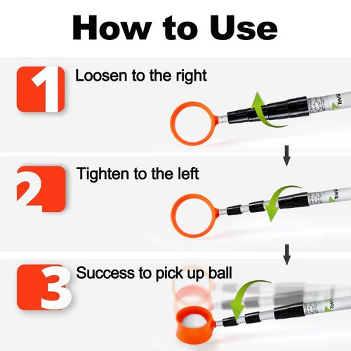 ToVii Golf Ball Retriever - Telescopic 18ft Aluminum Alloy Pole and Firm Nylon Cup Grabber