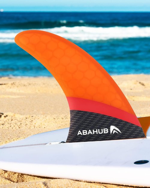 Abahub 8'' SUP Replacement Fin - Fiberglass Reinforced Center Fin with No Tool Screw | Black/Blue/White