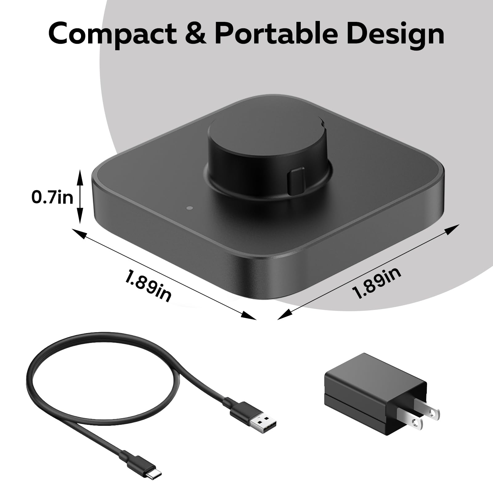 Underhub Compatible with Oura Ring Gen 4 (Size 10) Charger Fast Charging Dock with Infrared Sensing,Auto Stop Protection, Indicator, Non-Slip Base, Charger for Smart Ring Includes 59 Inch USB-C Cable