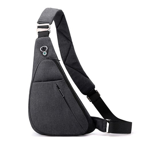 Sling Bag Slim Waterproof Shoulder Backpack For Travel Hiking Anti-Thief Crossbody Chest Daypack Personal Pocket Bag (Black for Left Hand User)