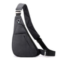 Sling Bag Slim Waterproof Shoulder Backpack For Travel Hiking Anti-Thief Crossbody Chest Daypack Personal Pocket Bag (Black for Left Hand User)