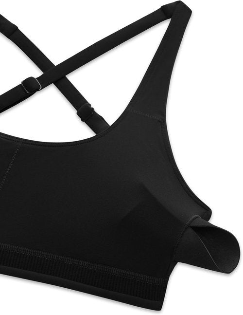 CRZ YOGA Butterlift Sports Bra for Women - Adjustable Cross Back, Wireless Padded, Perfect for Pilates