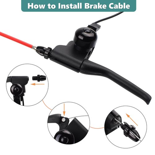 Royitay Universal Left Brake Handle Lever + 74 inch Brake Cable Compatible with Electric Scooter GOTRAX GXL V2 Apex Pro XL Rival XR Elite E-Scooter Replacement Parts