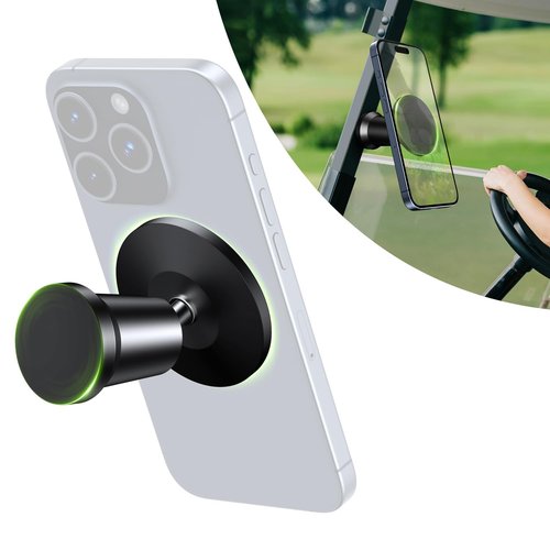 elitehood Dual Magnetic Golf Cart Phone Holder, Strongest Magnets Golf Cart Phone Mount for Magsafe iPhones 13, 14, 15 Series, Attaches magnetically to Golf cart/Gym Equipment or Any Metal Surface