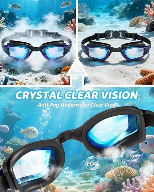 Aegend Swim Goggles - 3 Pack Comfortable Anti-Fog Goggles for Kids Ages 3-14 | Kid-Friendly Design